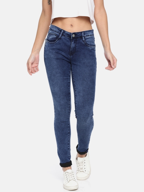 

Kraus Jeans Women K3006 Blue Skinny Fit Mid-Rise Clean Look Stretchable Jeans