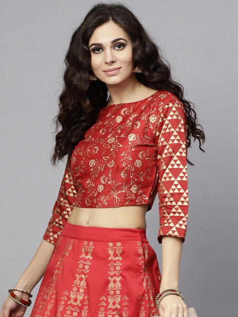 

Juniper Women Red Printed Top