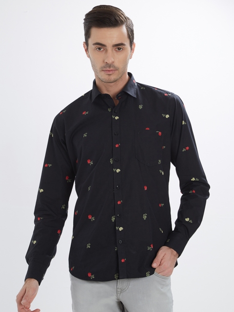

Easies Men Black Slim Fit Printed Casual Shirt