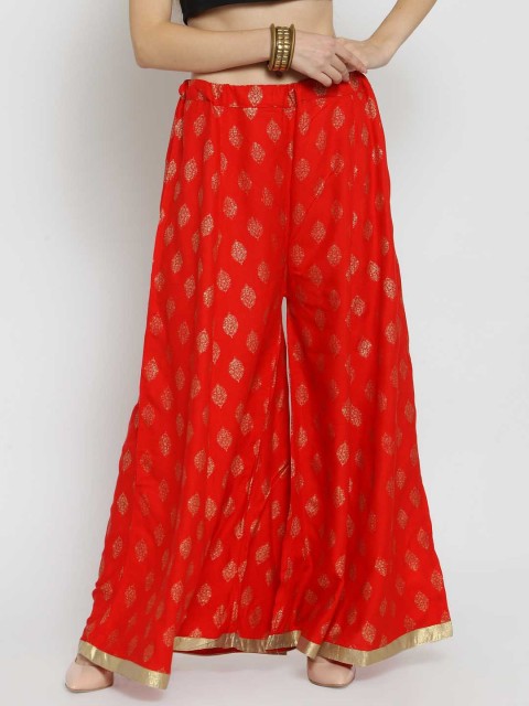 

Castle Women Red Wide Leg Printed Palazzos