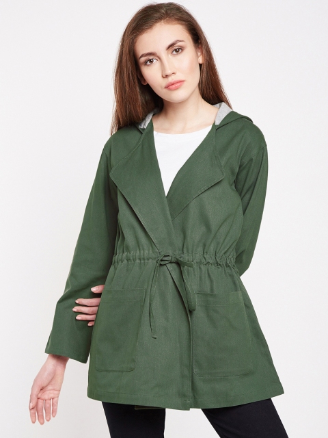 

Nun Women Green Solid Duster Jacket