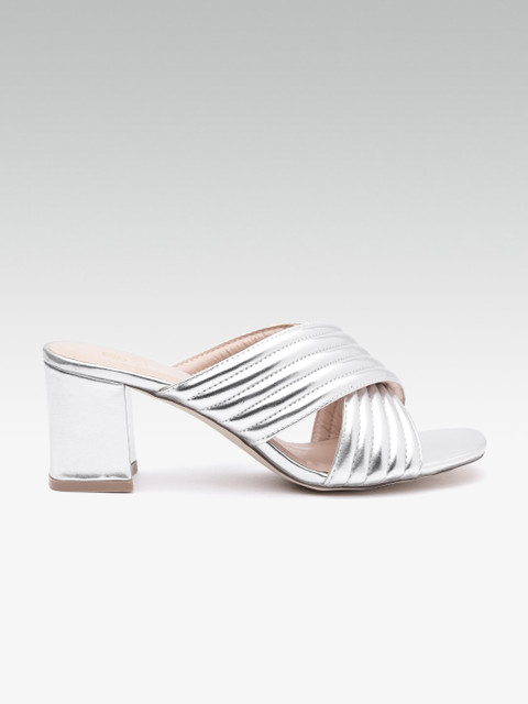 

Carlton London Women Silver-Toned Textured Heels