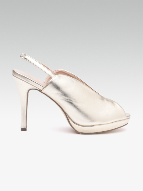

Carlton London Women Gold-Toned Solid Heels
