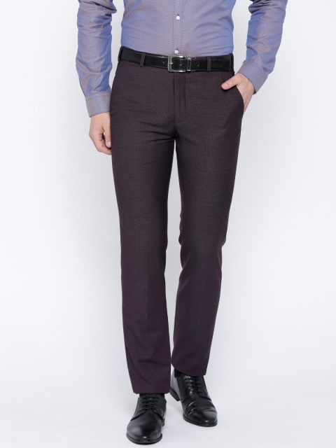 

Park Avenue Men Purple Slim Fit Solid Formal Trousers