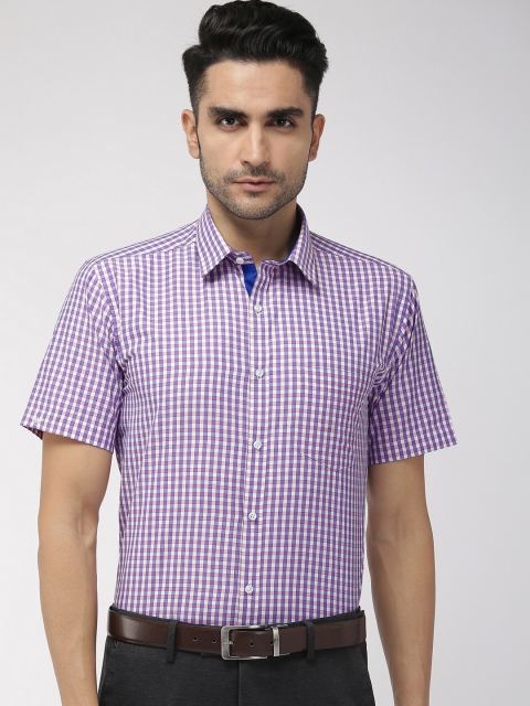 

Park Avenue Men Blue & White Slim Fit Checked Formal Shirt
