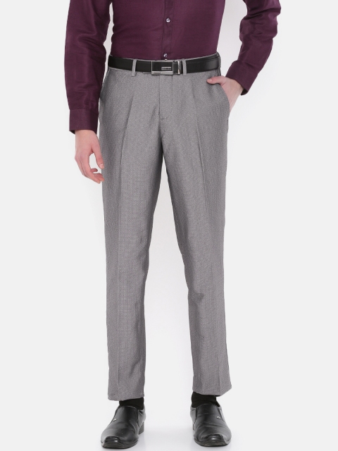 

Park Avenue Men Grey Neo Fit Checked Formal Trousers