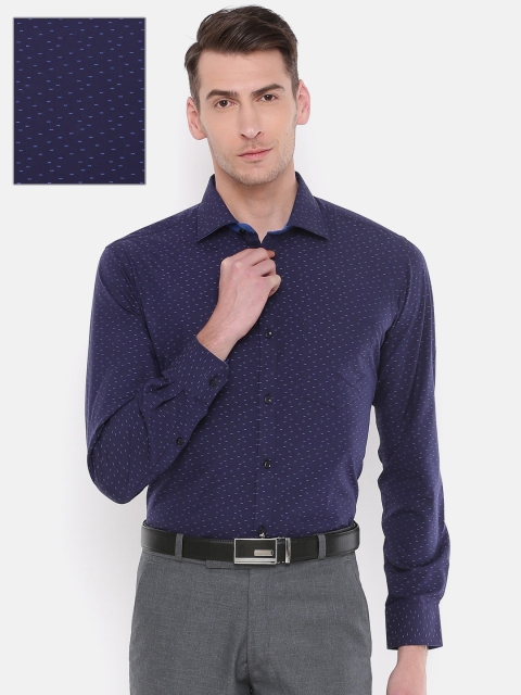 

Park Avenue Men Navy Super Slim Fit Printed Formal Shirt, Navy blue