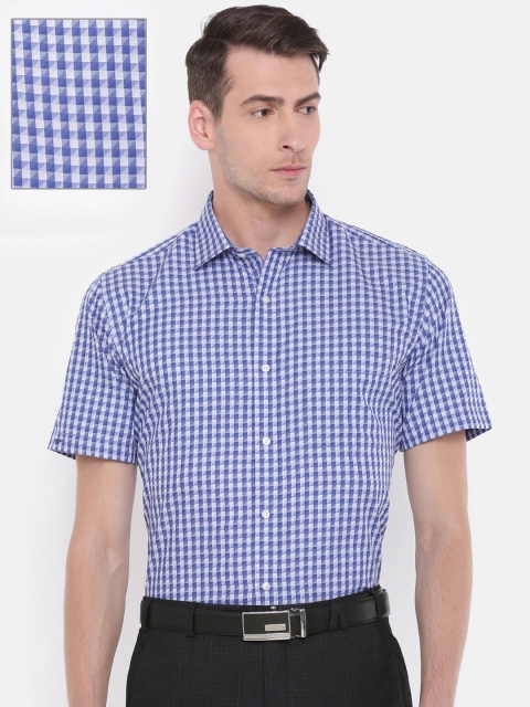 

Park Avenue Men Blue Checked Formal Shirt