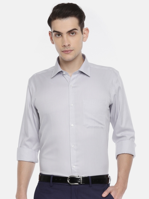 

Raymond Men Grey Regular Fit Self Striped Formal Shirt