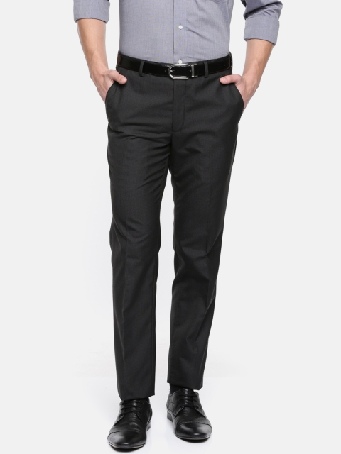 

Park Avenue Men Black Slim Fit Self Design Regular Trousers