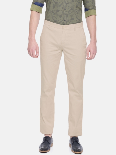 

Raymond Men Beige Slim Fit Printed Regular Trousers