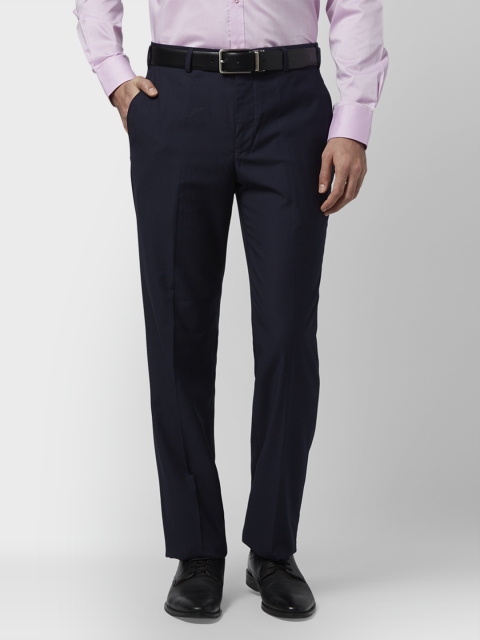 

Park Avenue Men Navy Blue Slim Fit Solid Formal Trousers