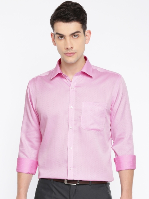 

Raymond Men Pink Contemporary Fit Self Design Formal Shirt