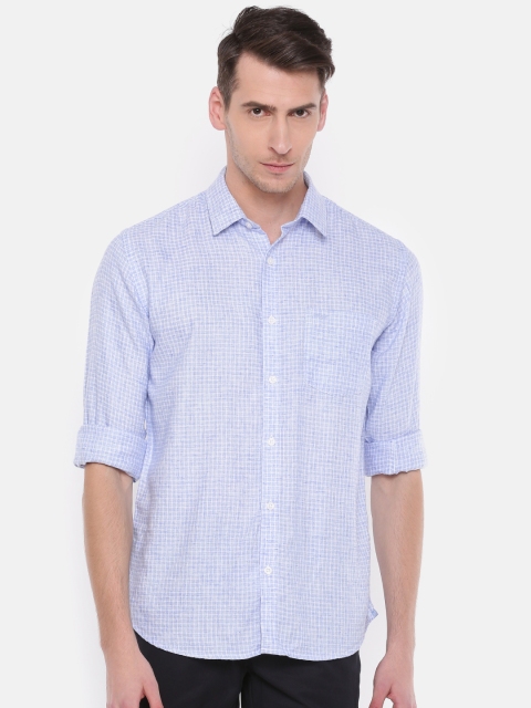 

Park Avenue Men Blue Slim Fit Checked Casual Shirt