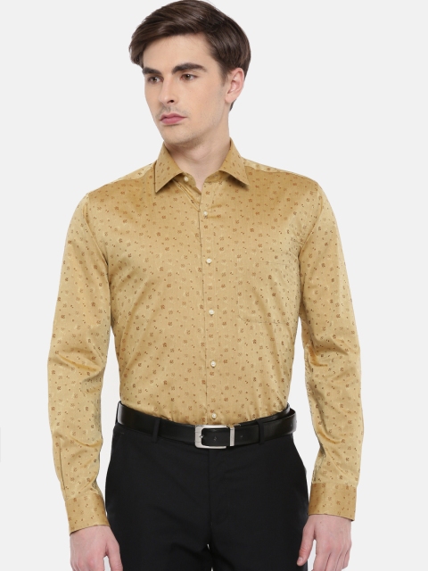 

Raymond Men Khaki Regular Fit Self Design Formal Shirt