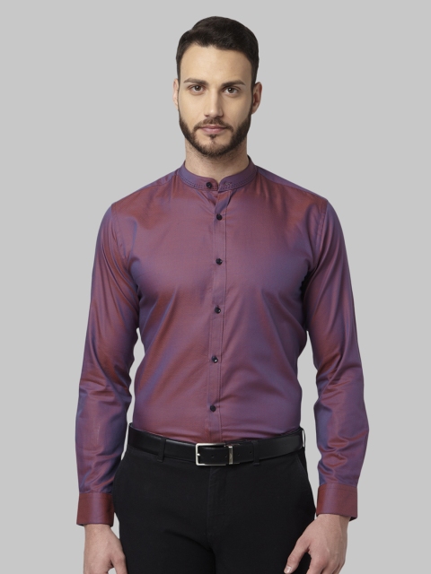 

Park Avenue Men Orange & Purple Slim Fit Self Design Party Shirt