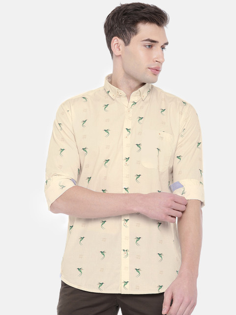 

Park Avenue Men Beige Slim Fit Printed Casual Shirt