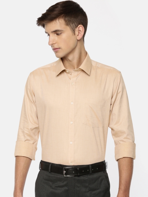 

Park Avenue Men Beige & Bronze-Coloured Slim Fit Solid Formal Shirt