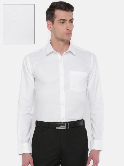 

Park Avenue Men White Slim Fit Self Design Formal Shirt