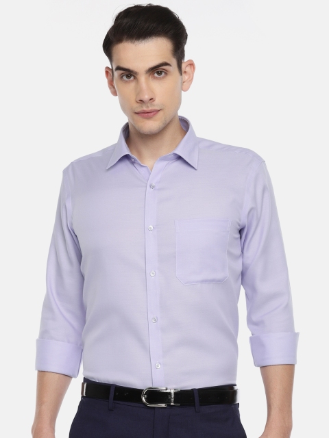 

Raymond Men Violet Regular Fit Self Design Formal Shirt