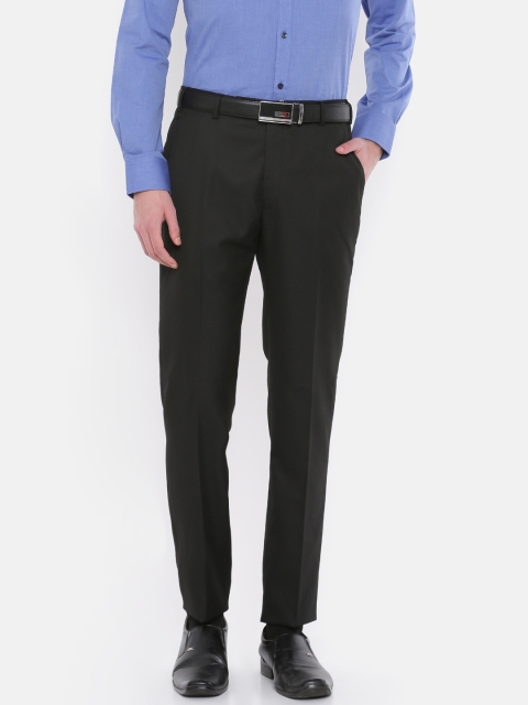 

Park Avenue Men Black Super Slim Fit Solid Formal Trousers