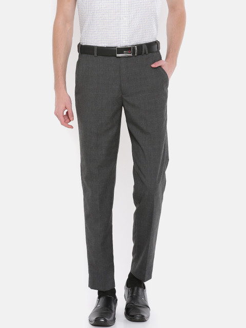 

Park Avenue Men Charcoal Neo Fit Checked Formal Trousers