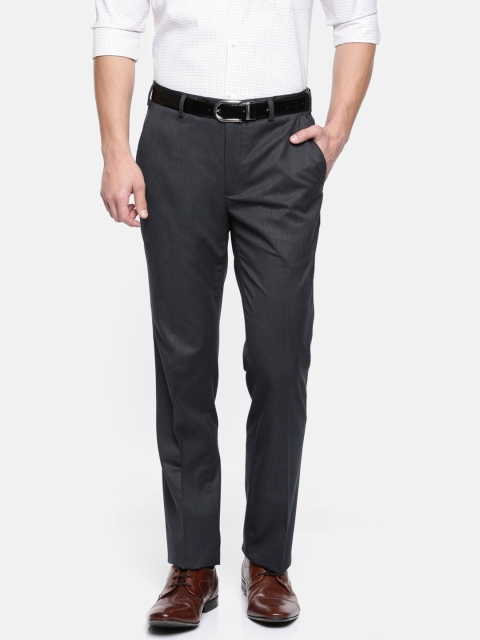 

Park Avenue Men Grey Slim Fit Solid Regular Trousers