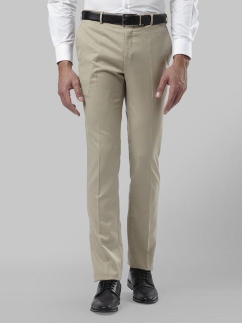 

Raymond Men Beige Slim Fit Solid Formal Trousers