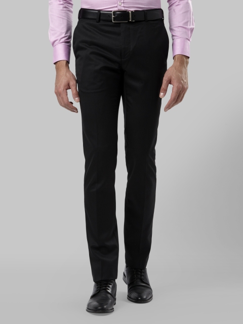 

Raymond Men Black Slim Fit Solid Formal Trousers