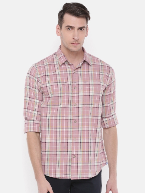 

Park Avenue Men Pink Slim Fit Checked Casual Shirt