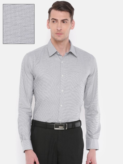 

Park Avenue Men Black & White Slim Fit Self Design Formal Shirt