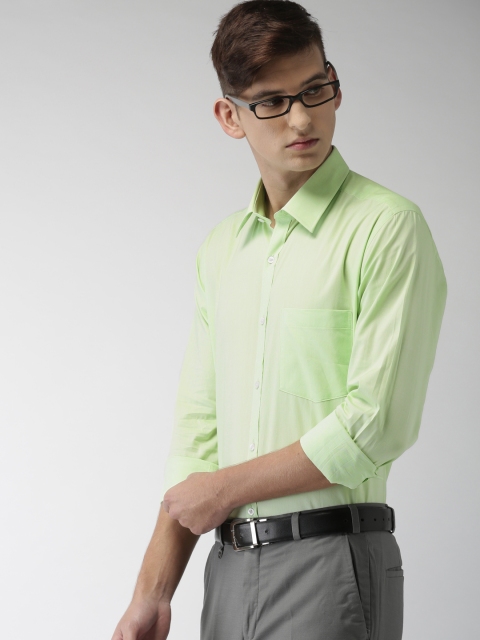 

Park Avenue Men Green Slim Fit Solid Formal Shirt