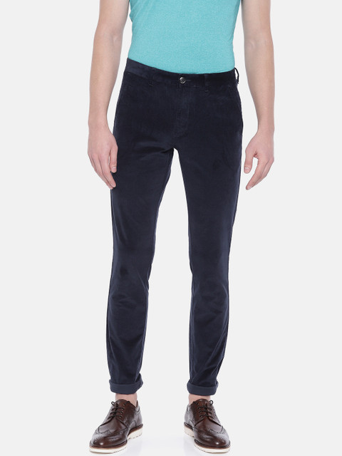 

Park Avenue Men Navy Blue Slim Fit Solid Regular Trousers
