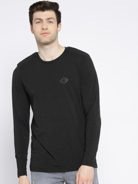 

Harley-Davidson Men Charcoal Solid Round Neck T-shirt