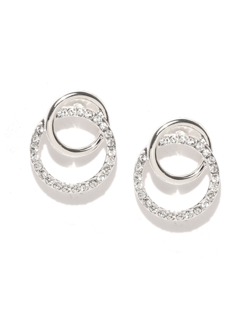 

Accessorize Silver-Toned Circular Studs with Swarovski Crystals