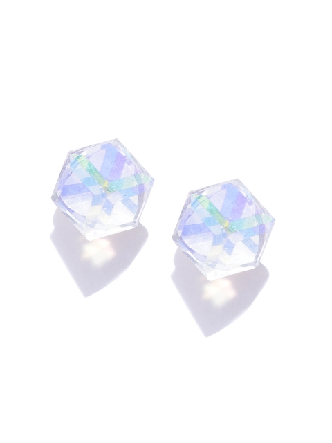 

Accessorize Silver-Toned Stone-Studded Geometric Studs