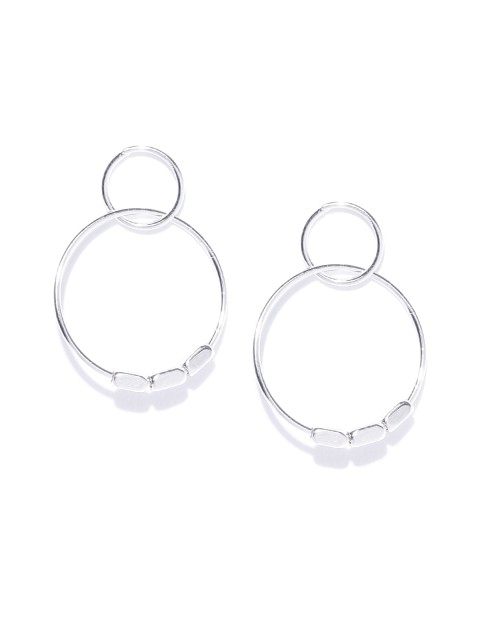

Accessorize Silver-Toned Circular Drop Earrings