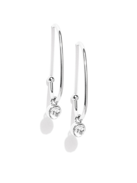 

Accessorize Silver-Toned Geometric Drop Earrings With Swarovski Crystals