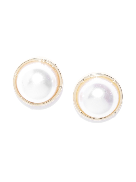 

Accessorize White & Gold-Toned Circular Studs