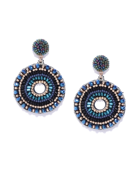 

Accessorize Navy Beaded Circular Drop Earrings, Navy blue