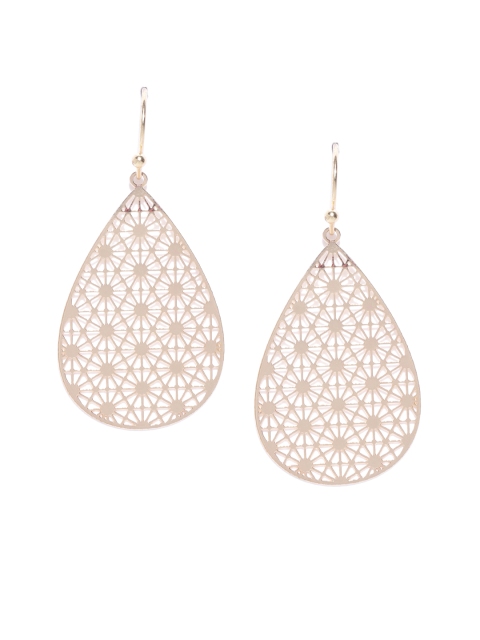 

Accessorize Gold-Toned Teardrop Shaped Drop Earrings