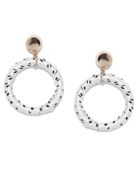 

Accessorize Off-White & Black Circular Drop Earrings
