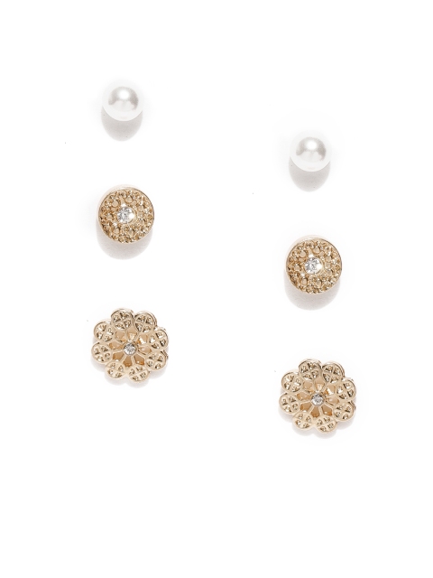 

Accessorize Set of 3 Gold-Toned Circular Studs