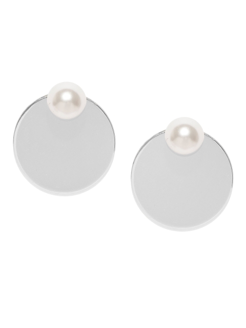 

Accessorize Silver-Toned Circular Studs with Swarovski Crystals