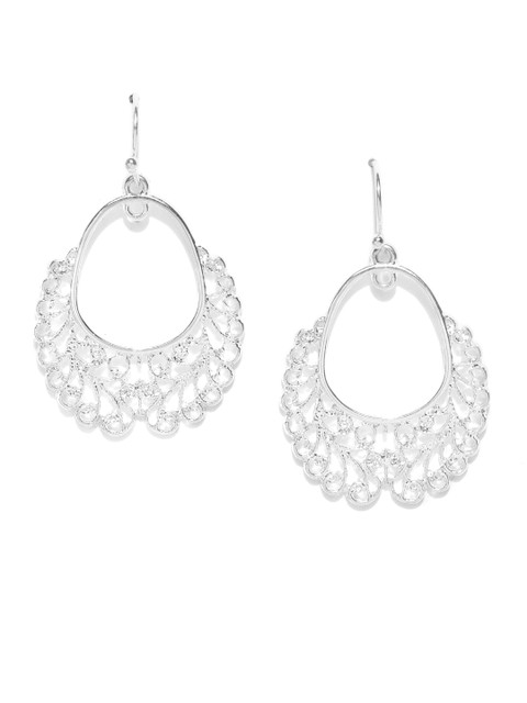 

Accessorize Silver-Toned Oval Drop Earrings