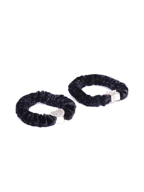 

Accessorize Women Set of 2 Ponytail Holders, Black