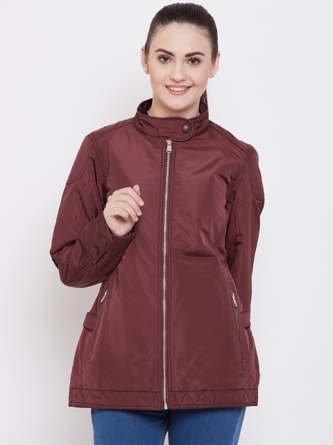 

Duke Women Maroon Solid Padded Jacket