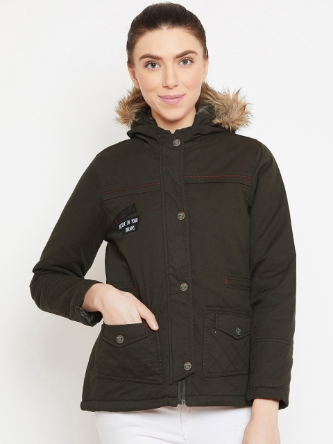 

Duke Women Olive Green Hooded Parka Jacket
