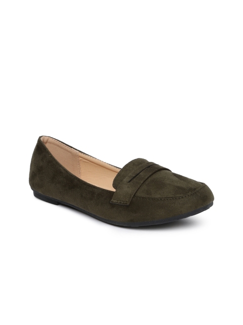 

Allen Solly Women Olive Green Solid Flats