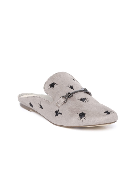 

Allen Solly Women Grey & Black Embroidered Mules